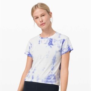 Lululemon Train to Be Cropped Short Sleeve *Shibori Mesh Tee / T-Shirt Sz XL